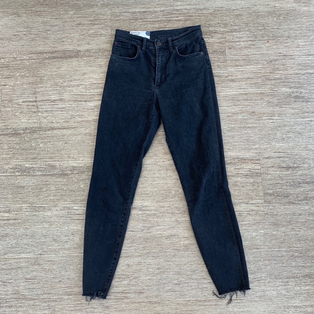 High waisted black skinny jeans